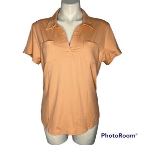 LBH Golf Polo Shirt XL Peach Orange Fitted S/S Athletic